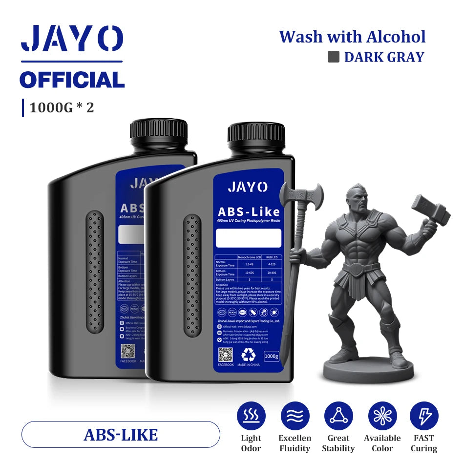 JAYO 3D Printer Resin Fast Curing Standard/ Standard Plus/ 14K Standard/ ABS Like 3D Resin For LCD SLA DLP 3D Printers