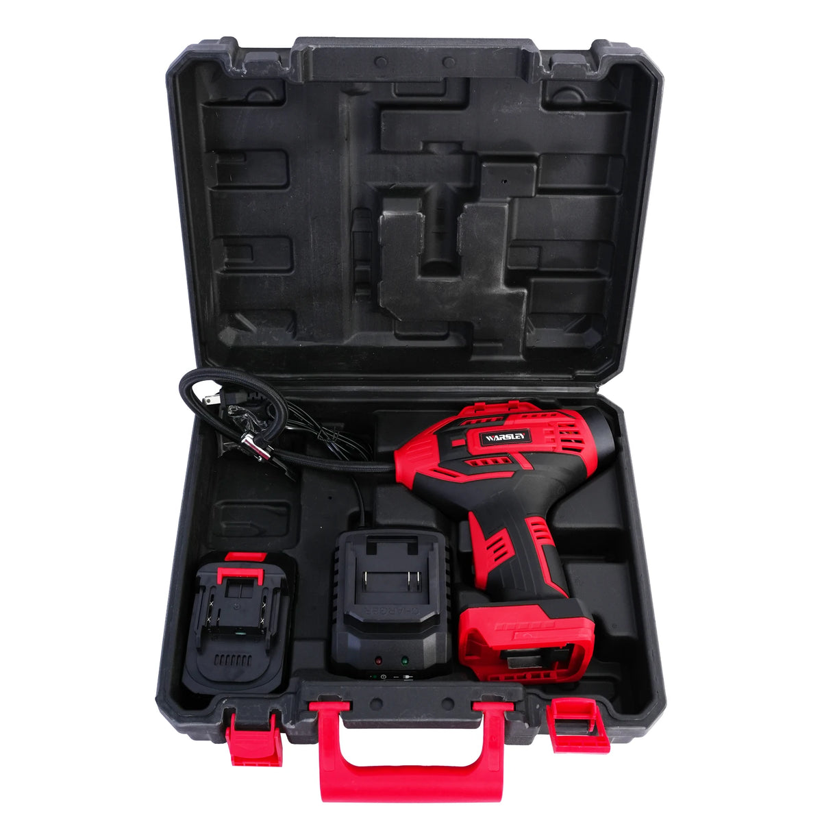 20V Portable Car Tire Inflator Pump Air Compressor with 12V Car Adapter Digital Display Blow Mold Case for Car Motorcycle BT