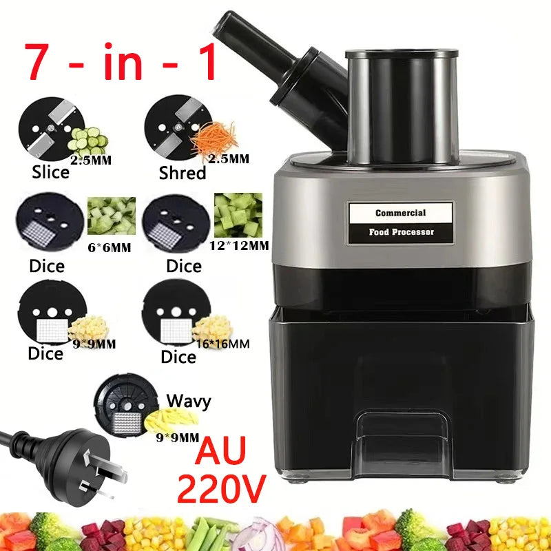 New Commercial Double Spout Vegetable Cutter 4 in 1 Multifunctional Dicing Shredding Slicing Cutting Strips Vegetables