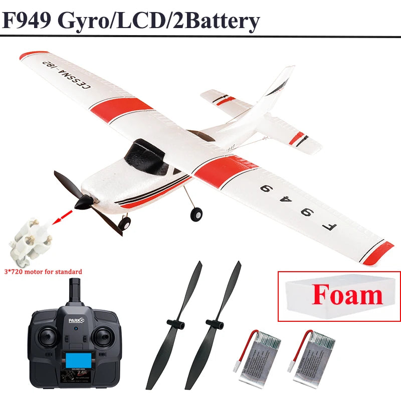 WLtoys F949 2.4G 3D6G 3Ch RC Airplane Fixed Wing Plane Outdoor Toys Drone RTF Upgrade Version Digital Servo F949S With Gyroscope